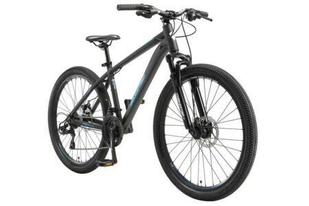 Bikestar Alu Mountainbike 26 Zoll | 16 Zoll Rahmen, 21 Gang Shimano Schaltung mit Scheibenbremse | Schwarz Blau