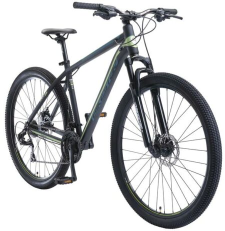 Bikestar Alu Mountainbike 29 Zoll | 19 Zoll Rahmen, 21 Gang Shimano Schaltung mit Scheibenbremse | Schwarz Grün