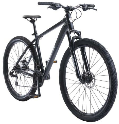 Bikestar Alu Mountainbike 29 Zoll | 19 Zoll Rahmen, 21 Gang Shimano Schaltung mit Scheibenbremse | Schwarz Weiß