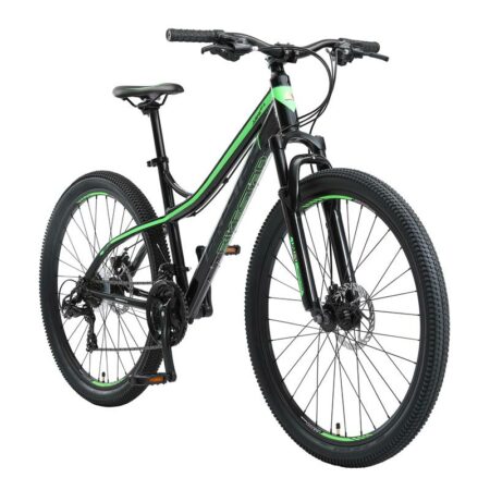 Bikestar Hardtail Alu Mountainbike Shimano 21 Gang Schaltung, Scheibenbremse 27.5 Zoll Reifen | 17 Zoll Rahmen | Schwarz & Grün